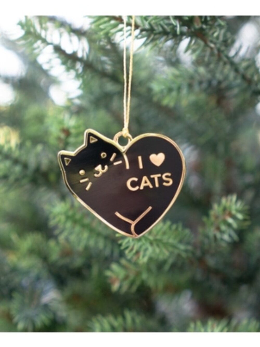 I heart cats black cat Ornament